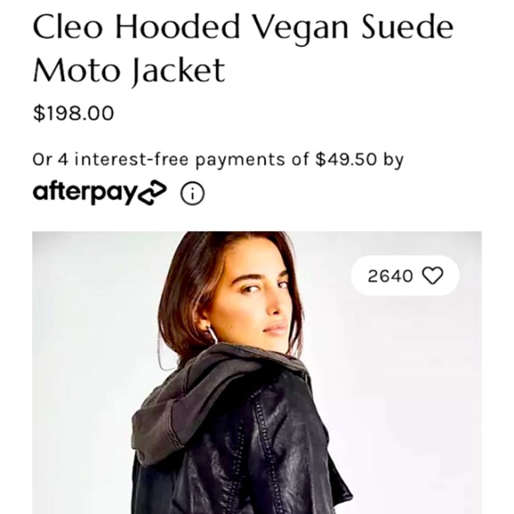 Free People Vegan Leather Moto Jacket- NWT Size XS